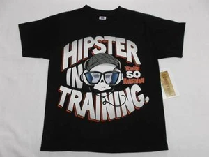 NEW Boys Shirt Size 7 Medium Black Hipster in Training Kids Music Headphones - Picture 1 of 1