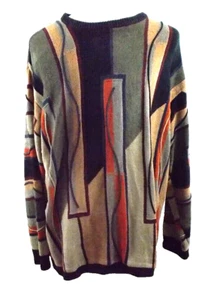Vtg J. Simon Coogie Style Sweater Big/Tall Men’s 2XL XXL Multicolor Textured 3D - Picture 1 of 6