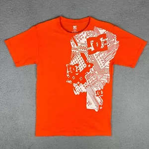 DC Shoes Shirt Mens Small S Orange Abstract Logo Skateboarding Vintage Y2K Tee T - Picture 1 of 7