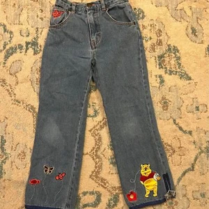 Vintage Winnie the Pooh Embroidered Jeans Kids size 6 - Picture 1 of 4