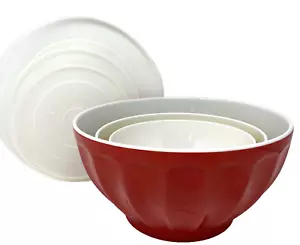 Juego de 3 cuencos anidados de melamina con tapas - Imagen 1 de 9