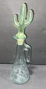 Vintage Glas Kaktus Kanne Dekanter Western grün selten Mod Dep kostenloser Versand - Bild 1 von 5