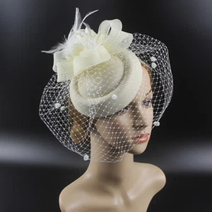 Elegant Fascinator Hat Headband Ladies' Day Cocktail Tea Party Wedding Hair Clip - Picture 1 of 28