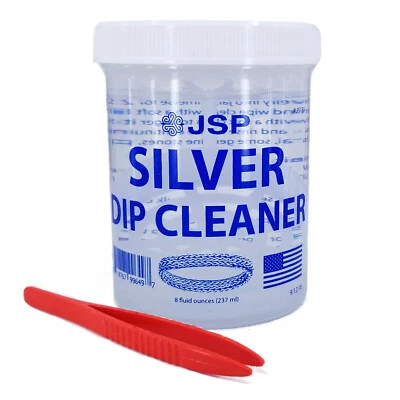 Sterling Silver Dip Cleaner Tarnish Remover Jewelry Cleaning Solution Tweezer - Image 1 of 3
