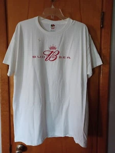 T-shirt Budweiser bianca manica corta XL nuova senza etichetta  - Foto 1 di 7