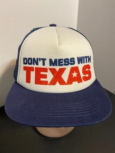 Dont Mess With Texas Trucker Hat - Pannello frontale in schiuma, cappello nero serigrafato - Foto 1 di 12