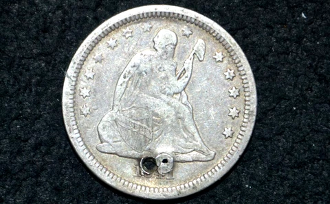 1841-O Seated Liberty Quarter Dollar ** F/VF Details ** Bargain ** FREE SHIPPING Cover