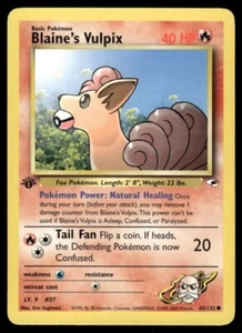 Pokemon Tcg WOTC CASI NUEVO Blaine's Vulpix [1ª Edición] #65 Gym Heroes - Imagen 1 de 2
