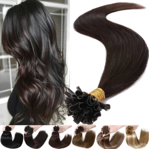 Nail Tip U Tip Pre-Bonded Keratin Premium Remy Human Hair Extensions Thick 300S - Picture 1 of 30