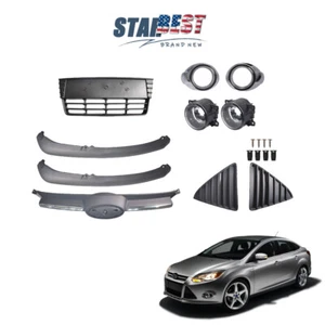 Conjunto completo de luces antiniebla de cubierta de rejilla de parachoques delantero para Ford Focus 2012-2014 - Imagen 1 de 12