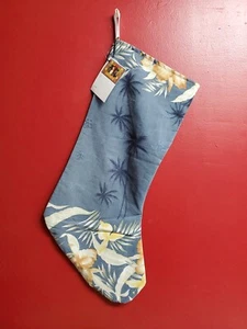 Christmas Stocking Handmade Fully Lined 20" Tropical Hawaiian Upcycled Fabric - Picture 1 of 9
