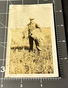 1920s Handsome FARMER Man Farming Cute Guy Antique Gay Int Snapshot PHOTO - Picture 1 of 3