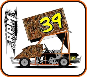 RACING KART QRC OUTLAW DIRT WRAP NUMBERS - BLAZE CAMO - Picture 1 of 3
