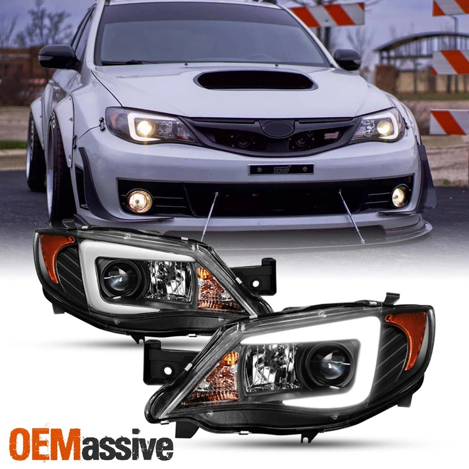 Fits [HID Type] 2008-2014 Subaru Impreza WRX LED Light Tube Projector Headlights - Image 1 of 4