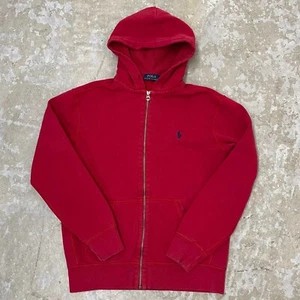 Polo Ralph Lauren con cappuccio uomo media rossa blu pony logo full zip preppy rugby - Foto 1 di 13
