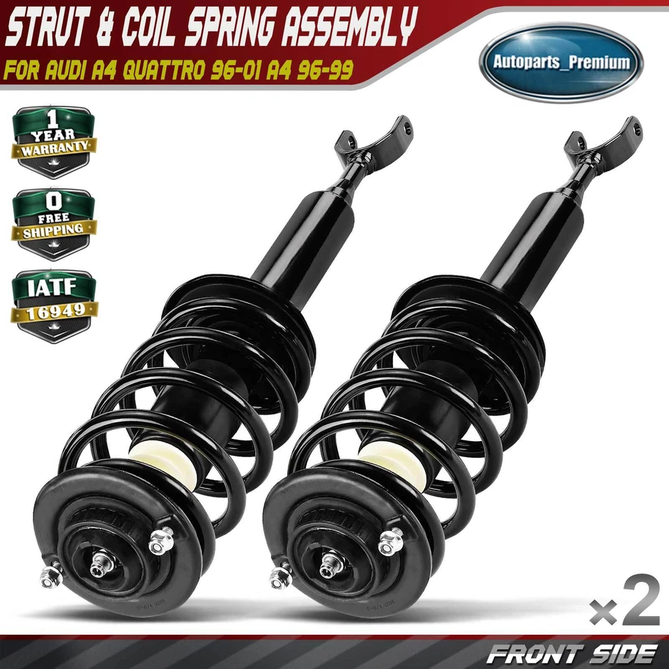 Conjunto completo de puntal y resorte helicoidal delantero L & R para Audi A4 Quattro 96-01 A4 Foto 1 de 4