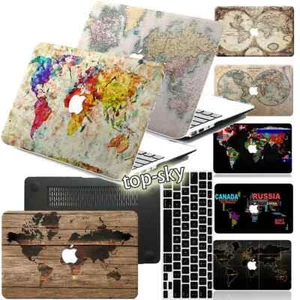 Funda rígida recortada mapa retro cubierta de llave para nuevo Macbook Air Pro M1 M2 - Imagen 1 de 25