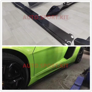 Carbon Fiber Black Side Skirt Set Fit For Lamborghini LP700 LP720 DNC Style - Foto 1 di 6