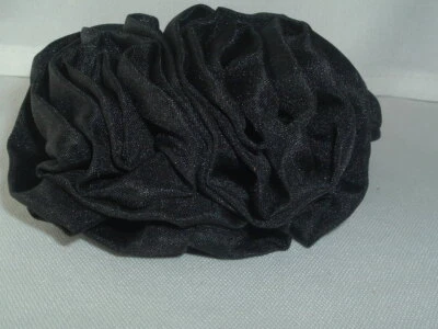 ACCESORIO SOPORTE COLA DE CABALLO SCRUNCHIE PELO ELÁSTICO FLOR MATERIAL NEGRO VINTAGE Foto 1 de 2