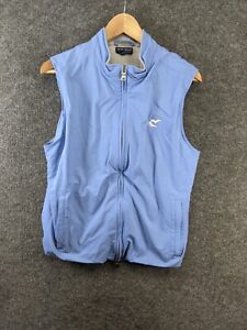 Peter Millar Full Zip Fleece Vest Womens M Light Blue