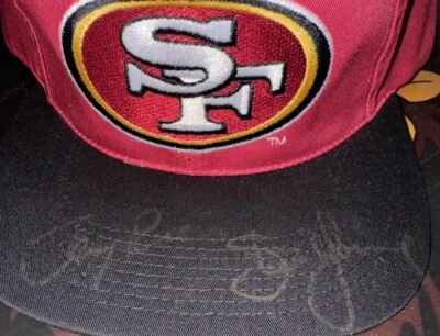 Jerry Rice Steve Young Signed 49ers Snapback Hat Sports Specialties VTG Nike PSA - Image 1 of 3