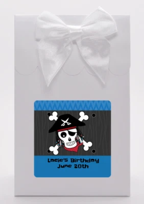 Calavera pirata - Bolsas de regalos personalizadas para fiesta de cumpleaños - Juego de 12 Foto 1 de 4