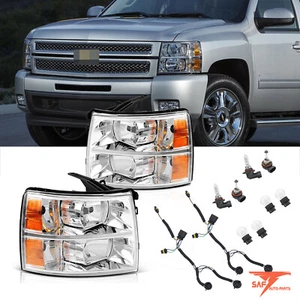 FOR 2007-2013 CHEVY SILVERADO 1500 2500 HEADLIGHT ASSEMBLY AMBER W/ BULB HARNESS - Bild 1 von 12