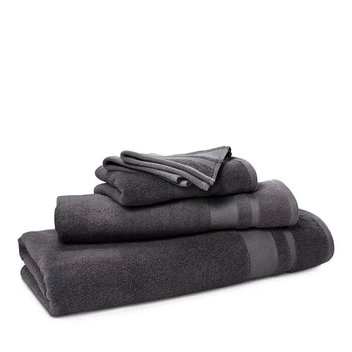 Ralph Lauren Wilton Bath Towel SET 3pc. Hand Washcloth Graphite Gray Cotton NEW - Image 1 of 1