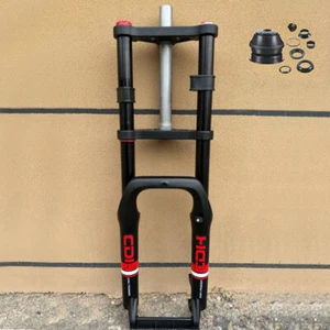 Horquilla de bicicleta con suspensión de aire grueso de 26 pulgadas x 4, horquilla de bicicleta eléctrica de doble hombro-freno de disco - Imagen 1 de 26