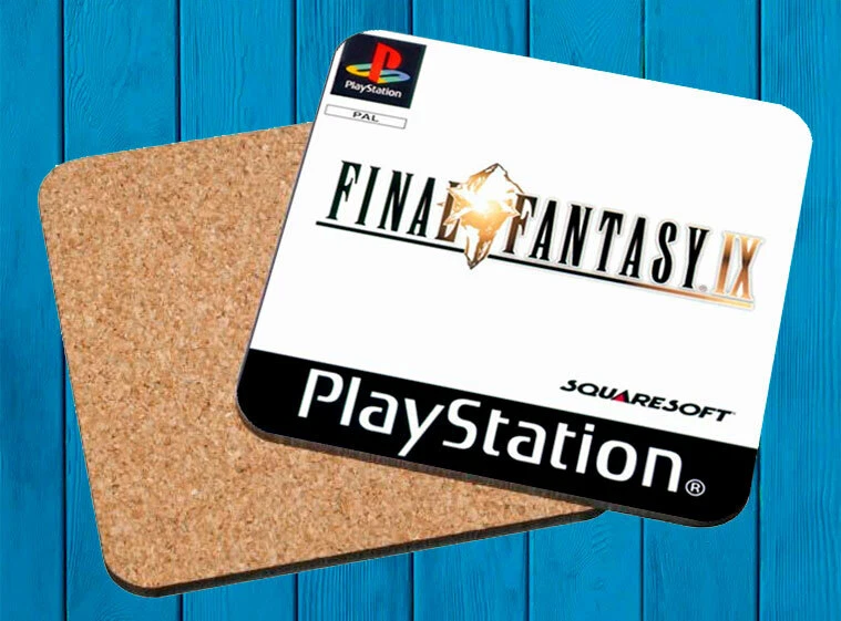 FINAL FANTASY IX PLAYSTATION PSX POSAVASOS MADERA WOODEN COASTERS