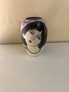 Arte de estudio moderno cerámica pintada a mano cara de dama - Imagen 1 de 4