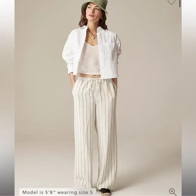 J. Pantalón Crew New Soleil en lino a rayas M Foto 1 de 4