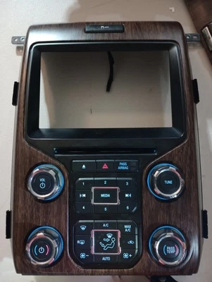 2013-2014 Ford F-150 Ac Heater Climate Control Unit Large Screen Wood Radio - Image 1 of 4