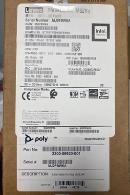 OPEN BOX! Lenovo Thinkcentre M920Q (SN) MJFBWKA - Image 1 of 4