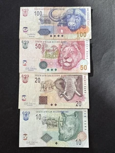 Set Of South African Reserve Bank 10 To 100 Rand Banknotes - Picture 1 of 2
