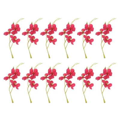 Paquete de 12 centros de mesa de flores de orquídea artificial para velas flotantes Borgoña Foto 1 de 4