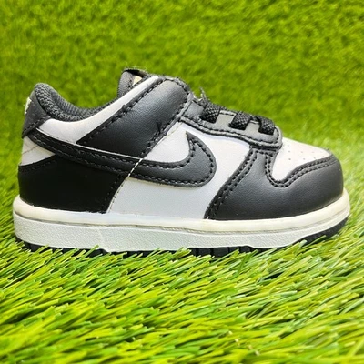 Nike Dunk Low Panda Niño Pequeño Talla 6C Negro Blanco Zapatos Atléticos de Cuero Tenis Foto 1 de 4