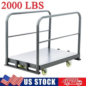 2 in 1 Platform Truck Cart Steel Panel Flatbed Dolly Cart 2000lbs with 4 Casters - Picture 1 of 8