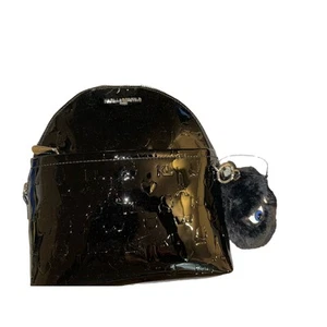 Karl Lagerfeld Paris Maybelle Backpack Purse W/ Mr. Glasses Keychain Black NWT - Picture 1 of 2
