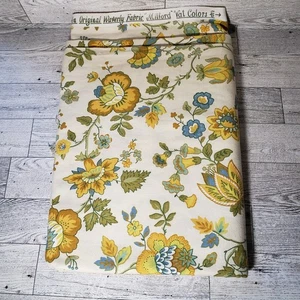 Vintage Waverly Fabric Old Milford Pattern Floral Green Yellow Blue Orange RETRO - Picture 1 of 5