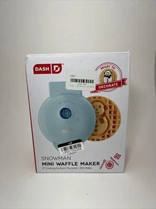 Dash Snowman Mini Waffle Maker Non-Stick 4" Cooking Surface Brand New - Picture 1 of 2