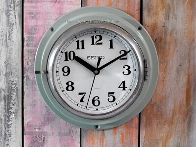 Antique Maritime Seiko Wall Clock Nautical Slave Industrial Ship Brass Aluminium - Image 1 of 4