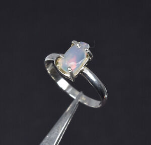 925 Solid Sterling Silver Rough Welo Ethiopian Opal Ring