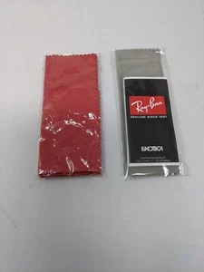2x Rayban Sunglasses Eyeglass Microfiber Lens Cleaning Cloth - Dark Gray & Red - Picture 1 of 7