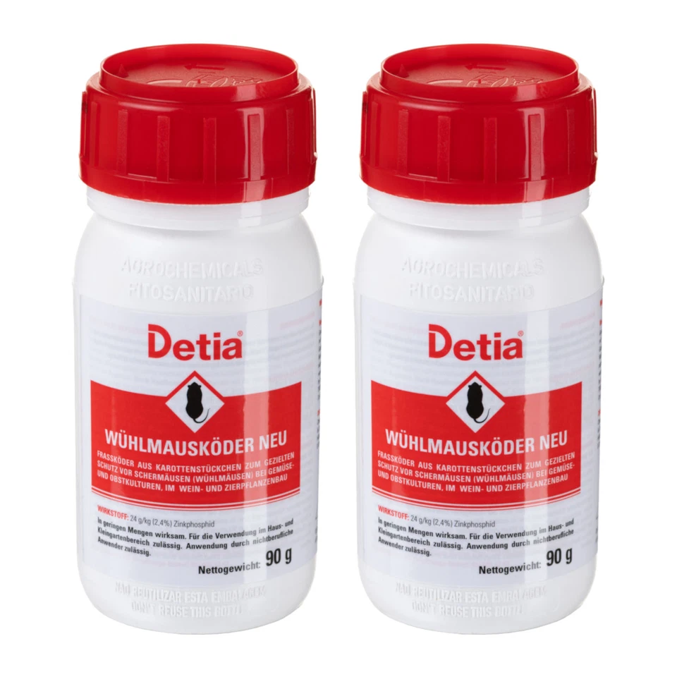 Detia Wühlmausköder Neu 2x 90 g Schermaus Wühlmaus bekämpfen Wühlmausgift Köder - Bild 1 von 4