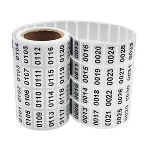 1-2000 Number Label Stickers Digit Inventory Tags Mark Self Adhesive Waterproof - Picture 1 of 4