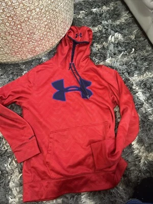 Men’s UNDER ARMOUR Red Infrared Soft Shell Coldgear Hoodie SZ M - Image 1 of 4