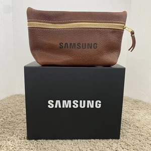 Bolso de aseo de cuero Samsung Portland Bedford Dopp marrón bolsa de maquillaje con cremallera nuevo sin etiquetas - Imagen 1 de 9