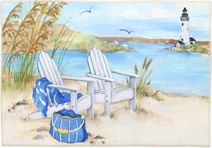 Olivia's Home Picnic by The Lighthouse Accent Washable Rug 22" x 32" Doormat - Picture 1 of 4