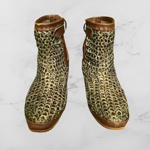 Medieval Leather chainmail Shoes-Renaissance Inspired ,Stainless steel chainmail - Picture 1 of 4